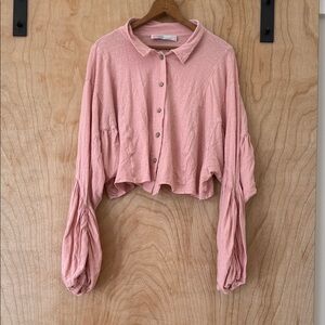 Elegant Pink Button-Down Women's Shirt